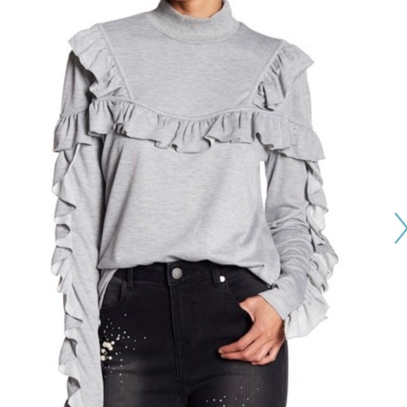 Romeo & Juliet Couture Tops - Romeo & Juliet Couture Ruffle Detail Sweater